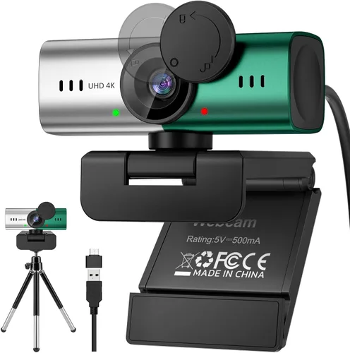 Vista 8 de Cámara web 4K para PC con luz, enfoque automático PDAF y micrófono para Negro
