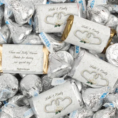 Vista 9 de 128 piezas de dulces de boda personalizados en miniatura y besos