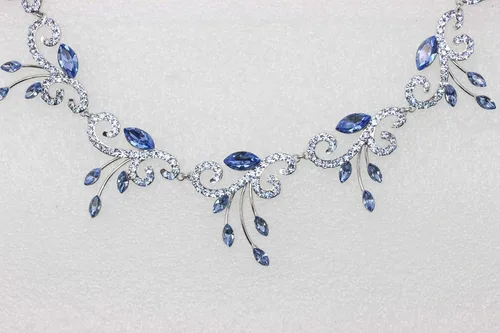 Vista 3 de Faship Precioso juego de collar y pendientes de cristal de diamantes de imitación