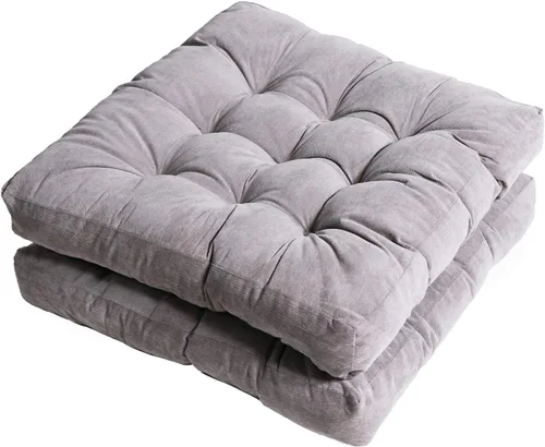 Vista 11 de Tiita Juego de 2 cojines redondos para sillas de oficina, 22 x 22 pulgadas, para exteriores, para adultos, sentados, patio, jardín, beige