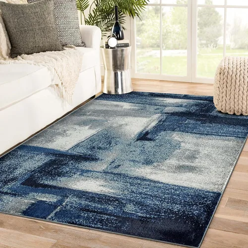 Vista 15 de Luxe Weavers - Alfombra abstracta, Lagos Collection 7558, color azul claro
