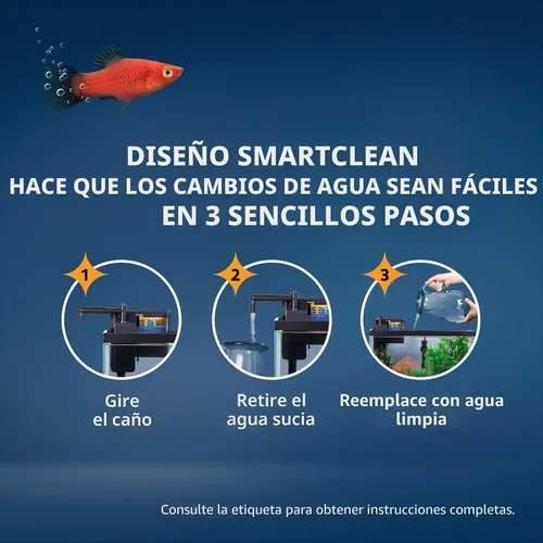 Vista 7 de Aqueon SmartClean - Filtro de alimentación con cartucho de filtro EcoRenew, cambios de agua rápidos y fáciles, funcionamiento silencioso, flujo