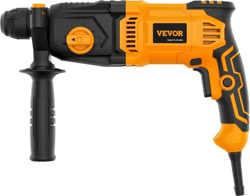 Vista 11 de VEVOR Taladro de martillo rotatorio SDS-Plus de 1 pulgada, taladros con cable de 8 amperios, martillos cinceladores resistentes con embrague