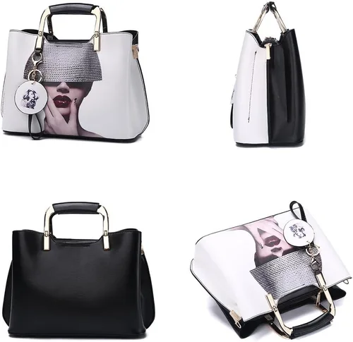 Vista 4 de Nevenka Monederos y bolsos para mujer con asa superior, bolsos de hombro de cuero para mujer