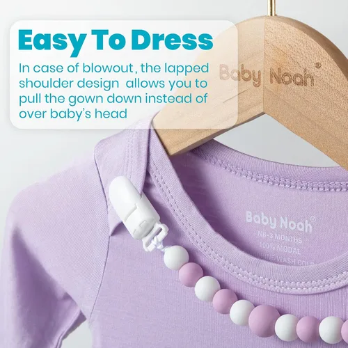Vista 4 de Baby Noah Vestido anudado con sombrero y diadema y clip