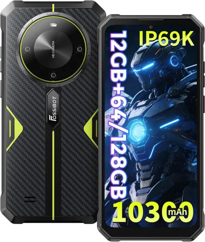 Vista 10 de FOSSIBOT Batería resistente del teléfono F125 10300mAh, pantalla 6.745HD+ Negro