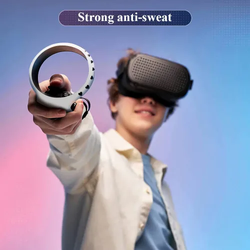 Vista 6 de Silicone Cover Set for Oculus Quest 2, Ubitree Virtual Reality Headset Protection Include Headset Cover and Controller Grip, Face Cover, Lens