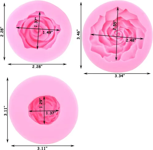 Vista 3 de Zixiang Bloom - Molde de silicona con diseño de flores de rosas 3D, para decoración de pasteles, jabón, velas, caramelos, chocolate, polimérico