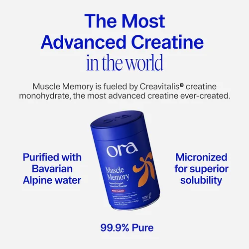 Vista 3 de Ora Organic Monohidrato de creatina en polvo, creatina micronizada para mujeres y hombres, creavitalis de origen alemán para la fuerza, elevATP