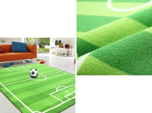 Vista 4 de FUNS Alfombra de campo de fútbol para niños, alfombra de campo de fútbol, alfombra de juego para niños y niñas, decoración del hogar, sala temática