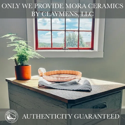 Vista 8 de MORA Molde de cerámica para tartas, fuente grande de porcelana de 9.5 pulgadas para tartas, quiche, pastel, flan, etc. Borde acanalado con volantes