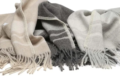 Vista 9 de Mountain Whipstitch - Manta ecológica de lana de alpaca 100% sin teñir, colores naturales, suave y cálido, diseño a rayas, 72 x 52 pulgadas
