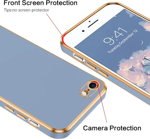 Vista 6 de VENINGO Funda para iPhone SE, iPhone 7/8, TPU suave y delgada con pulsera ajustable, resistente a los arañazos y a prueba de golpes, funda