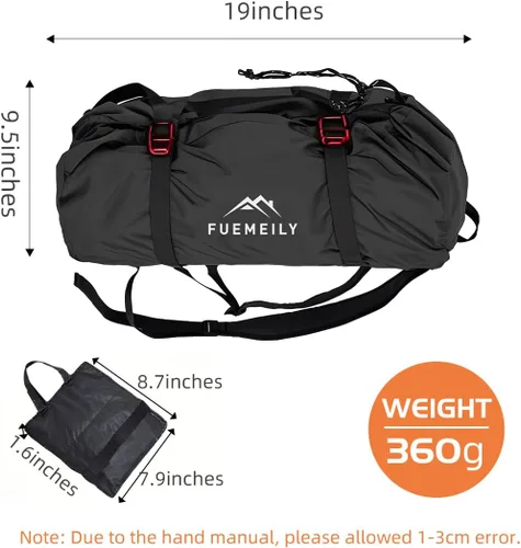 Vista 4 de Bolsa de cuerda de escalada en roca, mochila de almacenamiento de cuerda plegable de gran capacidad con hoja de tierra, correas ajustables
