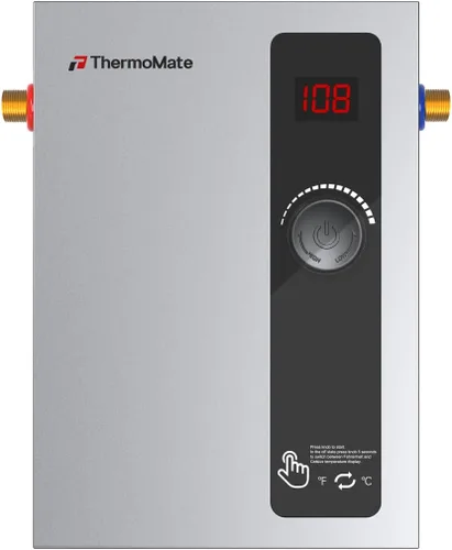 Vista 6 de Calentador de agua sin tanque eléctrico 120V, ThermoMate 3500W pequeño bajo demanda, calentador de agua caliente instantáneo con pantalla