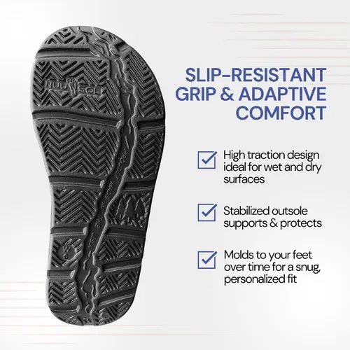 Vista 7 de NUUSOL Sandalias unisex en cascada calzado antideslizante para senderismofascitis plantar cojín suave, ligero y cómodo soporte de arco y plantilla