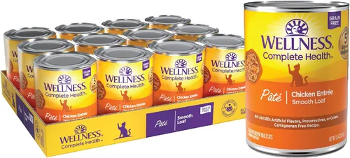 Vista 13 de Wellness Complete Health - Alimento húmedo en paté para gatos adultos, natural, rico en proteínas, sin granos, 12.5 onzas, paquete de 12