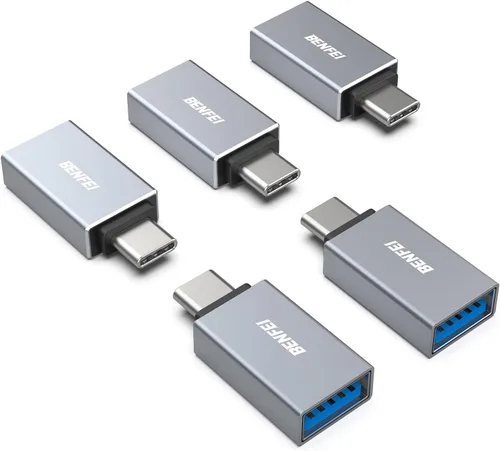 Vista 10 de BENFEI Adaptador USB C a USB 3.0, paquete de 3 adaptadores USB C a un macho a hembra, compatible con MacBook 2018 2017 2016, Samsung Galaxy Note 8