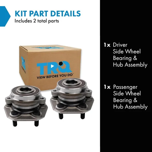 Vista 2 de TRQ Juego de 2 rodamientos de rueda delantera y conjunto de cubo compatible con Tesla 3 2020 Y 2018-2019 para Tesla 3 2020 Tesla Y AWD 2018-2019