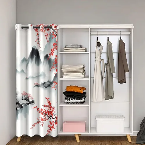 Vista 2 de jejeloiu Cortina de puerta de estilo japonés para puerta, privacidad de 42 x 80 pulgadas, tratamiento de ventana japonés Ukiyoe para decoración