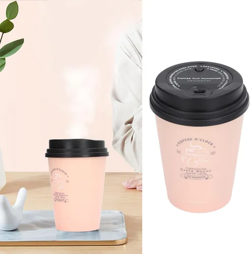 Vista 11 de Mini humidificador portátil, 10.1 fl oz, humidificador de automóvil, taza de café, apagado automático de bajo ruido, ligero, ahorro de espacio, Verde