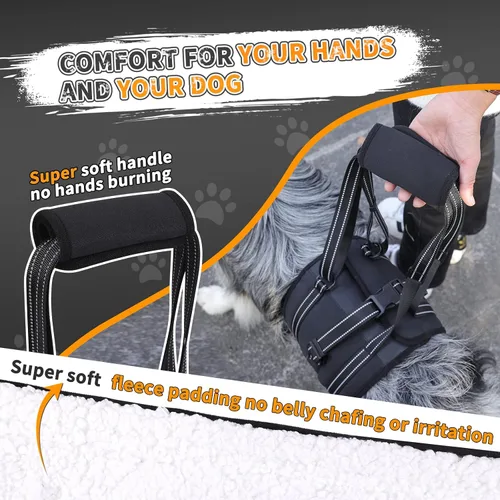 Vista 2 de voopet Arnés portátil de elevación para perros para patas traseras, arnés de perro mejorado que soporta cómodamente las piernas traseras, arnés