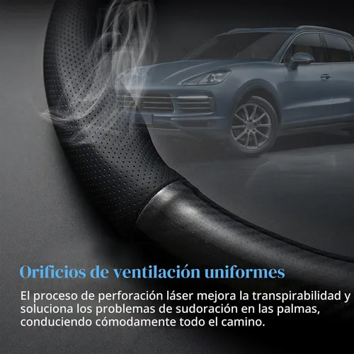 Vista 4 de gunhunt 1 PC Funda de Volante de Coche Transpirable, Protector de Volante de Fibra de Carbono Antideslizante, Funda de Volante Resistente al