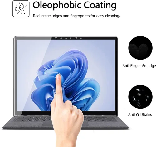Vista 6 de Megoo Protector de pantalla de vidrio templado para laptop Microsoft Surface de 15 pulgadas, resistente a los arañazos, ultra transparente, suave al