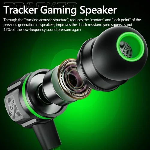 Vista 2 de Auriculares con cable para juegos, audífonos internos con micrófono y control de volumen, doble conector USB C y 3.5mm, para orejas pequeñas