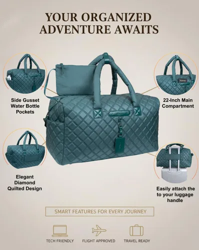 Vista 3 de Joan & David - Bolsas de viaje acolchadas de 22 pulgadas para mujer, bolsa de viaje ligera para mujer, bolsa de hospital de alta densidad, bolsas