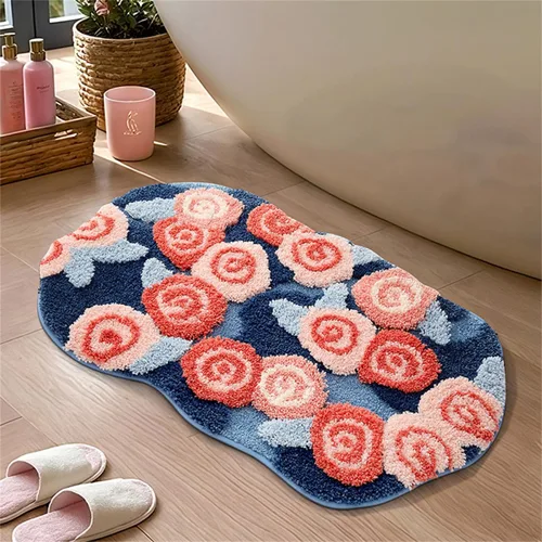 Vista 3 de Ankah Alfombra de Ducha Tapete de Baño Serie Bosque Diseño de Dibujos Animados Alfombra de Baño, Esponjosa, Suave, Antideslizante, Duradera