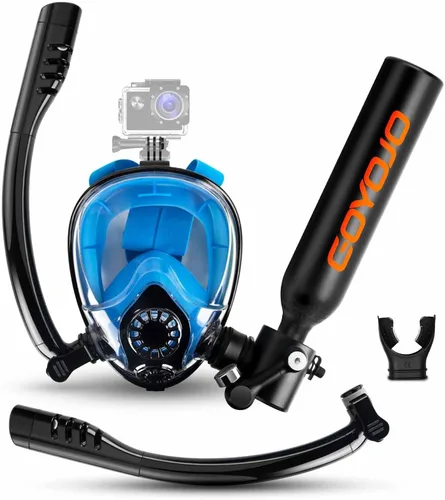 Vista 15 de GOYOJO Mini tanque de buceo de 1L con máscara – Tanque de aire de buceo portátil certificado DOT, presión máxima de 3000 PSI, botella pony