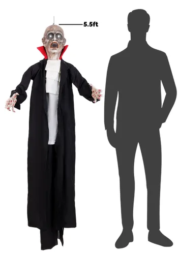 Vista 7 de Figura Animatrónica Colgante Vampiro Silas de 1.68m que Tiembla Multicolor