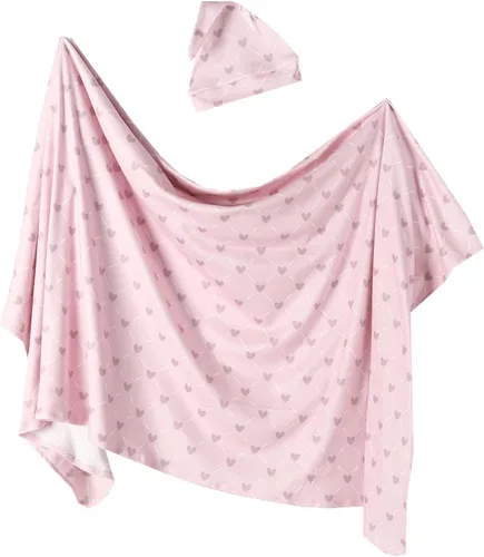 Vista 7 de Manta de recepción para recién nacido, manta para bebé, tamaño grande, suave, para bebés, niñas y niños, 43 x 53 pulgadas, Azul, 0 a 6 meses