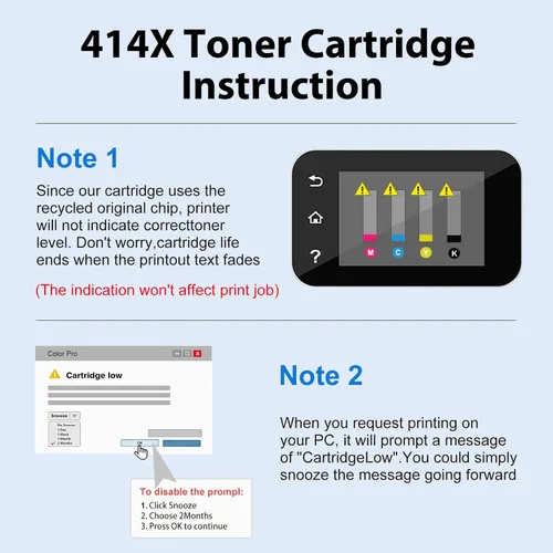 Vista 5 de myCartridge Cartuchos de tóner 414X (paquete de 4 (con chip), repuesto compatible para HP 414X 414A para HP Color Laserjet Pro MFP M479FDW M479fdn