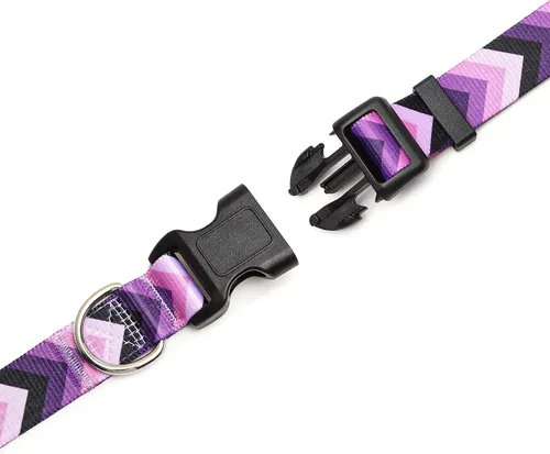 Vista 5 de Collar ajustable para perro con patrones, ultra cómodo, de nailon suave, transpirable, para perros pequeños, medianos y grandes (S, flecha)