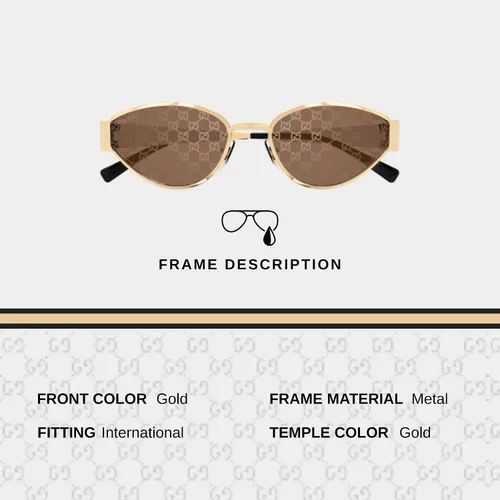 Vista 2 de Gucci GG1853S Monogram Lasered GG Pattern With Guccissima Lens Almond Shape Sunglasses with Luxury Eyewear Kit