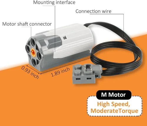 Vista 5 de VAOEVA Kit de motor 5 en 1 compatible con la mayoría de bloques de construcción con clavos, set de motor con potentes motores, funcionalidad