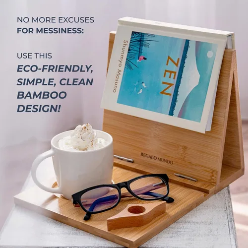 Vista 4 de Soporte de Libro de Bambú en Forma de Triángulo – Perfecto para Tu Rincón de Lectura – Regalos Ideales para Lectores y Gusanos de Libros