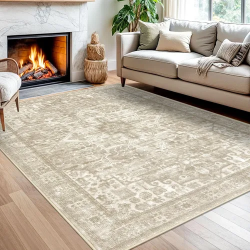 Vista 29 de SIILOOM Alfombra lavable de 2 x 3 pies, alfombra suave color taupe ceniza para entrada, tapete antideslizante para puerta de interior, tapete