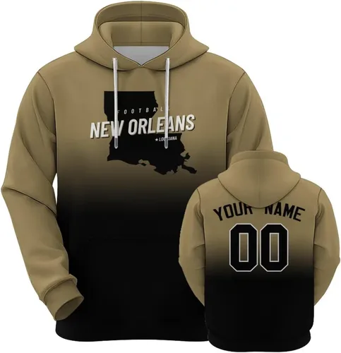 Vista 35 de Custom Football City Map Gradient Hoodies-Personalized Name Number Hooded Sweatshirts Football Fans Gifts for Men,Women,Youth