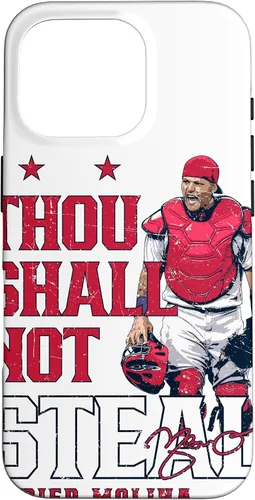Vista 20 de Thou Shall Not Steal Yadier Molina St Louis MLBPA - Carcasa para iPhone 17