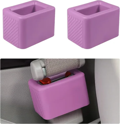 Vista 7 de Augeny 2 unidades de soporte para hebilla de cinturón de seguridad, refuerzo de hebilla de cinturón de seguridad trasera de silicona para automóvil