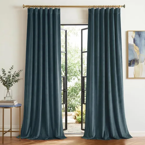 Vista 10 de StangH Cortinas opacas de terciopelo marrón para sala de estar, 52 pulgadas