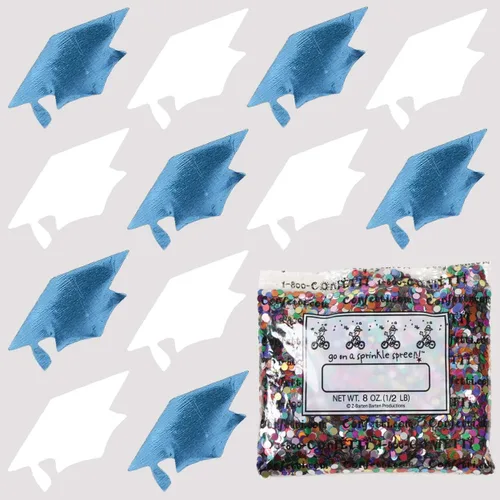 Vista 42 de Confetti Grad Cap Negro, Azul Marino Combo - 2 bolsas de media onza (1 oz)
