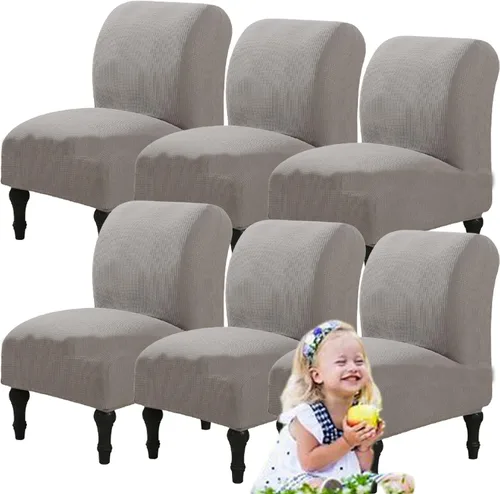 Vista 14 de Fundas elásticas para silla sin brazos, extraíbles y lavables, de elastano jacquard sin reposabrazos, protector de muebles para sala de estar, Verde
