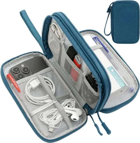 Vista 26 de CAAORDKSO Bolsa Organizadora de Electrónicos para Viaje, Estuche Pequeño Organizador de Cables Impermeable, Bolsa de Accesorios, Estuche Electrónico
