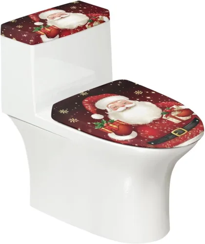 Vista 30 de Funda de asiento de inodoro de mármol blanco dorado para baño, cubierta de tapa de tanque de inodoro suave, 2 piezas, fundas de inodoro con tela
