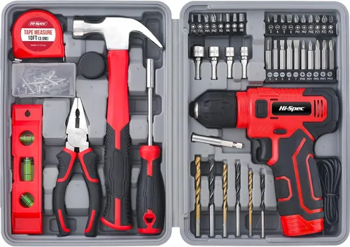 Vista 14 de Hi-Spec Juego de taladro inalámbrico de 8 V y kit de herramientas de Rosa