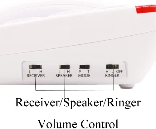 Vista 2 de K-P046W Teléfonos amplificados para personas mayores con botones extra grandes Teléfonos Teléfonos fijos con cable para ancianos con altavoz alto